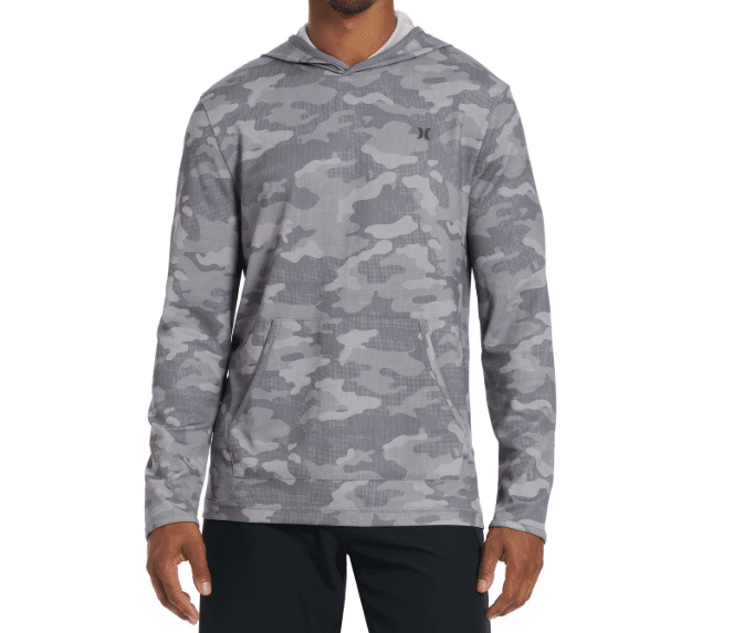 Playera Caballero para pesca Hurley Hooded UV manga larga camo gris Talla S - Camisas y playeras | Outdoors Victoria